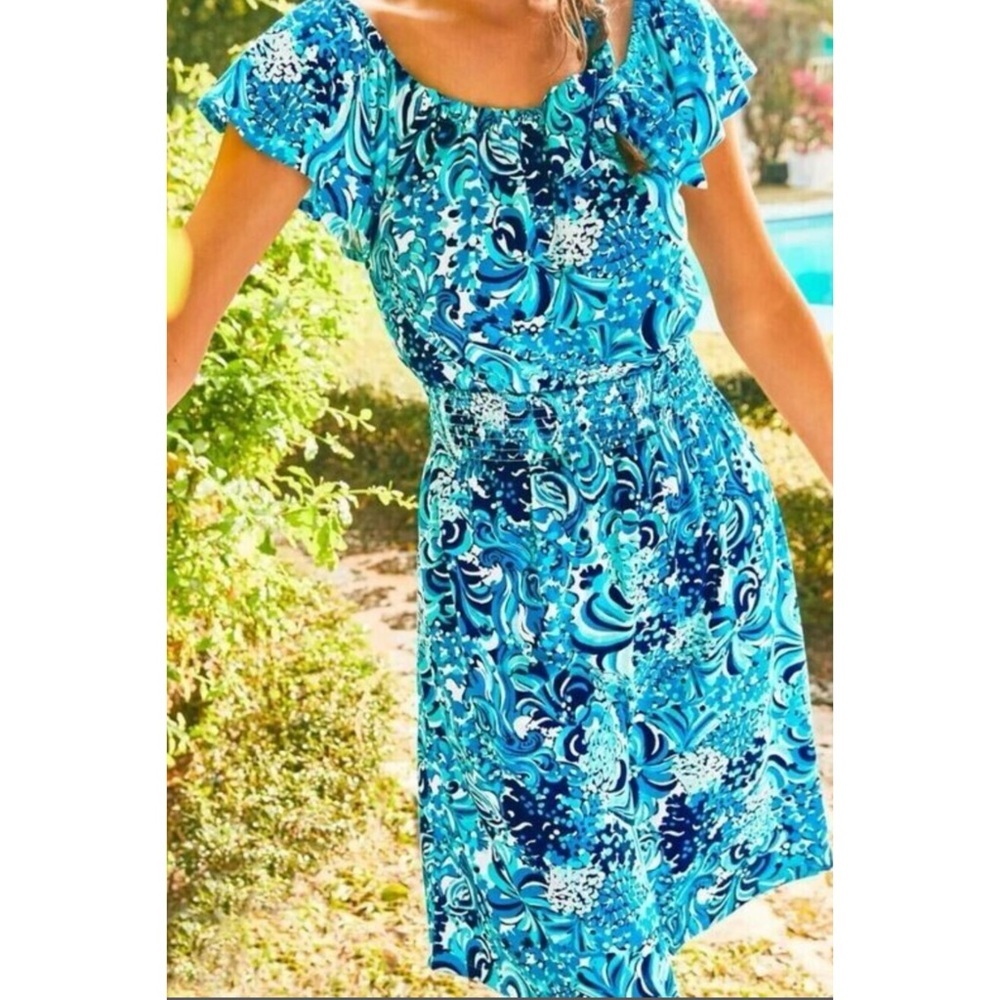 🎉💙HP🩵🎉Lilly Pulitzer Blue and White Dress
